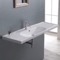 Rectangular White Ceramic Wall Mounted or Drop In Bathroom Sink